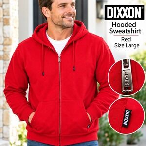 Dixxon Zip Up Fleece Hoodie Size Large Red READ Description